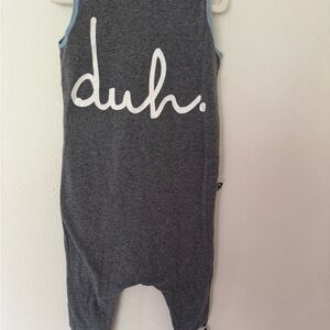 Rags to Raches Sleeveless Tank Romper / Jumper with 'duh.' Print size 3/4